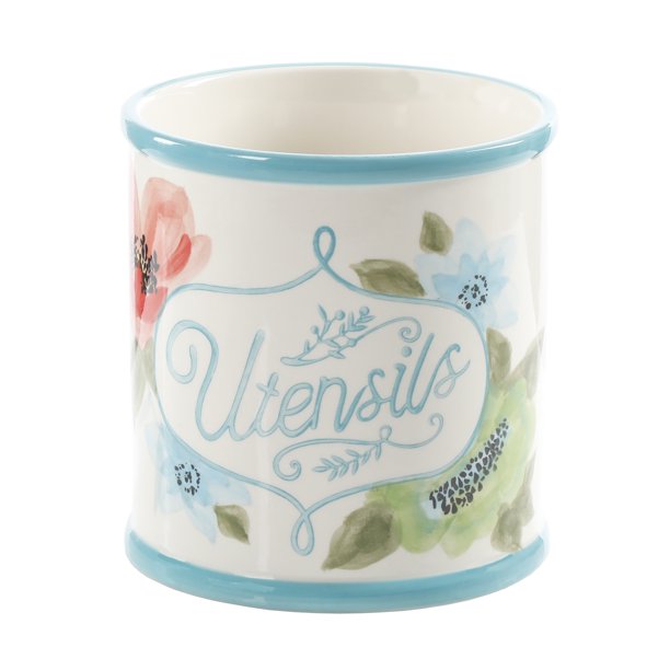 The Pioneer Woman Vintage Bloom 7inch Stoneware Utensil Crock