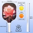 thumbnail image 4 of Pickleball Paddles Set Of 2, Fiberglass Surface, Rose, Floral Print, 4 Balls & Bag, 4 of 5