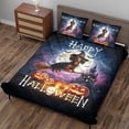 thumbnail image 3 of Happy Halloween Dachshund Witch Pumpkins Bats Quilt Bedding Set Wiener Dog Lover Gifts Idea 1 Blanket Bed Cover 2 Pillowcases - 13012, 3 of 5