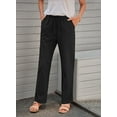 thumbnail image 3 of DOKOTOO Womens Drawstring Elastic Waist Casual Pants Solid Color Trousers with Pockets, 3 of 10