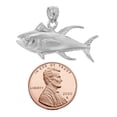 thumbnail image 3 of 925 Sterling Silver Necklace w/ Tuna Fish Pendant Charm, 3 of 4