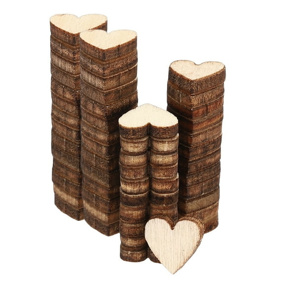 10mm Wooden Hearts, 100 Pack Unfinished Wood Hearts Blank Wooden Cutouts