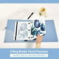 thumbnail image 5 of 2 Pack Pencil Pouch for 3 Ring Binder Smooth Zipper Folders with Pockets Clear Window Pencil Case Ink Tulips with Leaf, 5 of 6