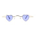 thumbnail image 2 of Tiny Heart Shape Pop Hippie Color Metal Rim Sunglasses Gold - Blue, 2 of 4