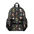thumbnail image 3 of Mushroom and Moon Black Pattern Cute School Backpack Bag for School with Padded Back and Adjustable Shoulder Straps 15.25"x11.5"x5.25", 3 of 5