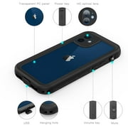 Dteck Waterproof Full Body Protective Cell Phone Case for Apple iPhone 12 Mini, Black