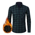 thumbnail image 2 of TMOYZQ Men's Fleece Lined Plaid Flannel Shirts, Fall Winter Long Sleeve Button Down Slim Thick Warm Plaid Cardigan Jacket Coats with Pocket on Clearance, 2 of 8