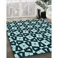 thumbnail image 3 of Ahgly Company Machine Washable Indoor Rectangle Transitional Blue Lagoon Blue Area Rugs, 7' x 10', 3 of 7