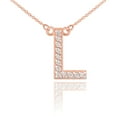 thumbnail image 1 of 14K ROSE GOLD LETTER "L" DIAMOND INITIAL NECKLACE :  18", 1 of 1