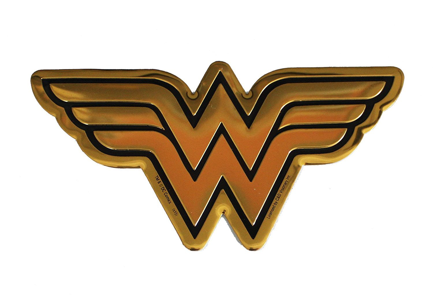 C&D Visionary DC Comics Wonder Woman Logo 12cm Gold Metal Sticker ...
