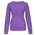 thumbnail image 3 of VANLOFE Women's Solid Color Long Sleeve Sweatshirt Crewneck Sweatshirt for Women Women's Washed Warm Purple Sweatshirt 2XL, 3 of 5