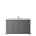 thumbnail image 2 of Wyndham Collection 60" Square-Sink Wood Single Bathroom Vanity in Gray, 2 of 3