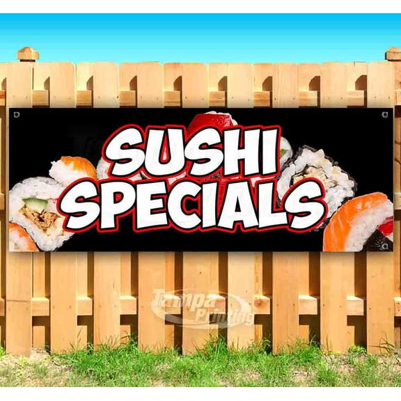 Sushi Specials 13 oz Vinyl Banner With Metal Grommets