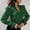 Green, variant on AOOCHASLIY Women Fall Tops Women's Fashion Casual Lapel Top Loose Long Wave Point Sleeve Print Blouse