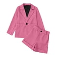thumbnail image 5 of Kogui Girls Clothing Sets Multi Color Solid Color Long Sleeve Blazer Shorts 2pc Soft Breathable Outfit Clothing Set Spring Fall 5T 6T, 5 of 8