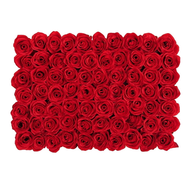 Panel de pared de flores artificiales perfecl fondo romántico de rosas rojo 40 cm x 60 cm