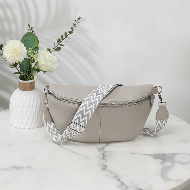 Bolso en El Cofre Hombro Cruzado para Mujeres Correa Ancha Cuero Pum Sólido Viajar