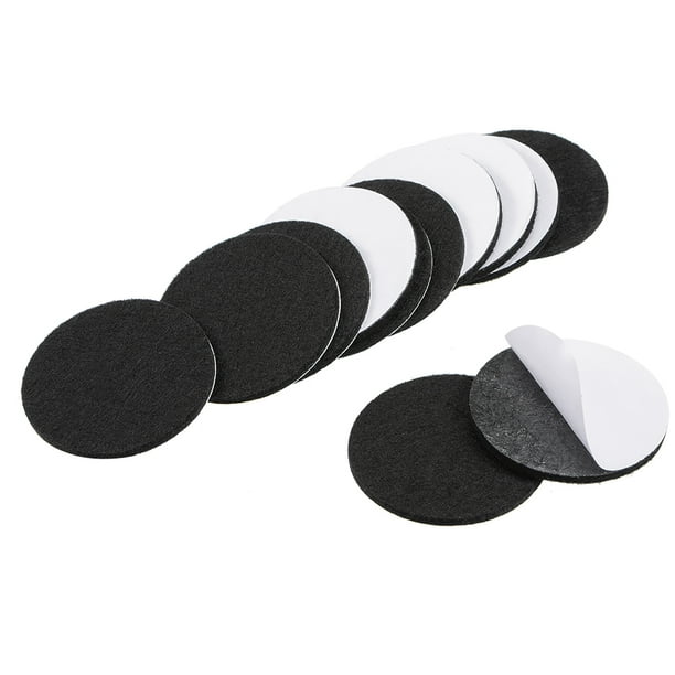 Almohadillas para muebles, almohadillas de fieltro adhesivas de 50 mm de diámetro y 3 mm de grosor, redondas, negras, 12 piezas