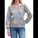 thumbnail image 3 of Suéteres de Punto para Mujer, Otoño, Cuello en V, Larga, Suéter Informal Holgado. Gris S, 3 of 6