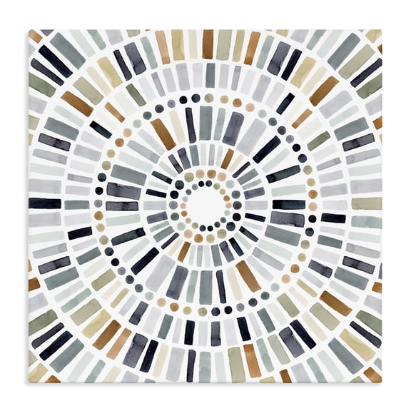 Stupell Industries Eclectic Abstract Rustic Mosaic Circle Canvas Art, 24 x 24, by Victoria Barnes