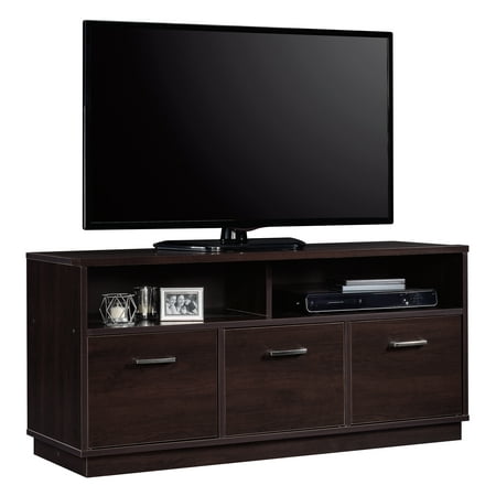 mainstays 3-door tv stand console for tvs up to 50   espresso