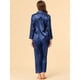 thumbnail image 5 of Conjuntos de pijama para mujer Ropa de dormir de manga larga con botones Traje de noche suave para mujer Conjuntos de salón Pj Azul oscuro L, 5 of 6