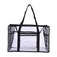 thumbnail image 2 of Colorful Clear Beach Bag for Women, Waterproof Sandproof Jelly Tote with Zipper, Large Spacious Pool Bag, Travel Tote for Beach Vacation Swimming, Stylish Durable Summer Tote Black, 2 of 6