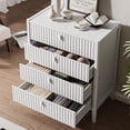 thumbnail image 4 of FURNIWAY White Dresser for Bedroom, 4 Drawers Dresser Wood Storage Tower Clothes Organizer, Chest of 4 Drawers, Large Capacity Storage Cabinet, Nightstand for Bedroom, Hallway, Entryway, 4 of 8