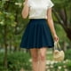 thumbnail image 3 of Faldas de Verano Cortas de la Mujer A-Línea Color Sólido Medio Mini Falda Casual Cintura Elástica, Faldas de Línea a para las Mujeres, 3 of 5
