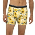 thumbnail image 2 of Men'S Boxer Briefs, Striped Sunflower Daisy Soft And Breathable Mens Underwear Boxer Briefs With Widen Waist, 2 of 2