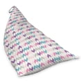 thumbnail image 2 of Geometric Lounger Chair Bag, Chevron Ikat in Pastel Soft Toned Zigzags Crossed Triangles Design, High Capacity Storage with Handle Container, Lounger Size, Multicolor, by Ambesonne, 2 of 5