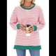 thumbnail image 3 of Sudadera Oversize para Mujer, Verano 2025, Cuello Redondo, Rayas, Larga, Aberturas Laterales, Sudaderas con Capucha Y2K Rosa y XXL, 3 of 10
