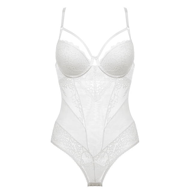 Sexy tentación de encaje transparente europeo y americano sujetador ajustado mono estilo francés sexy mono