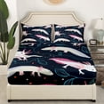 thumbnail image 3 of Sábana Ajustable Twin Size Marine Life juego de cama 2pcs para niños Niños Niñas Habitación, 3 of 5