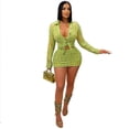 thumbnail image 7 of LYMAYTER Women's Crochet Two Piece Sets Long Sleeve Hollow Beach Dress Set Button-Down V-Neck S-XL, 7 of 7