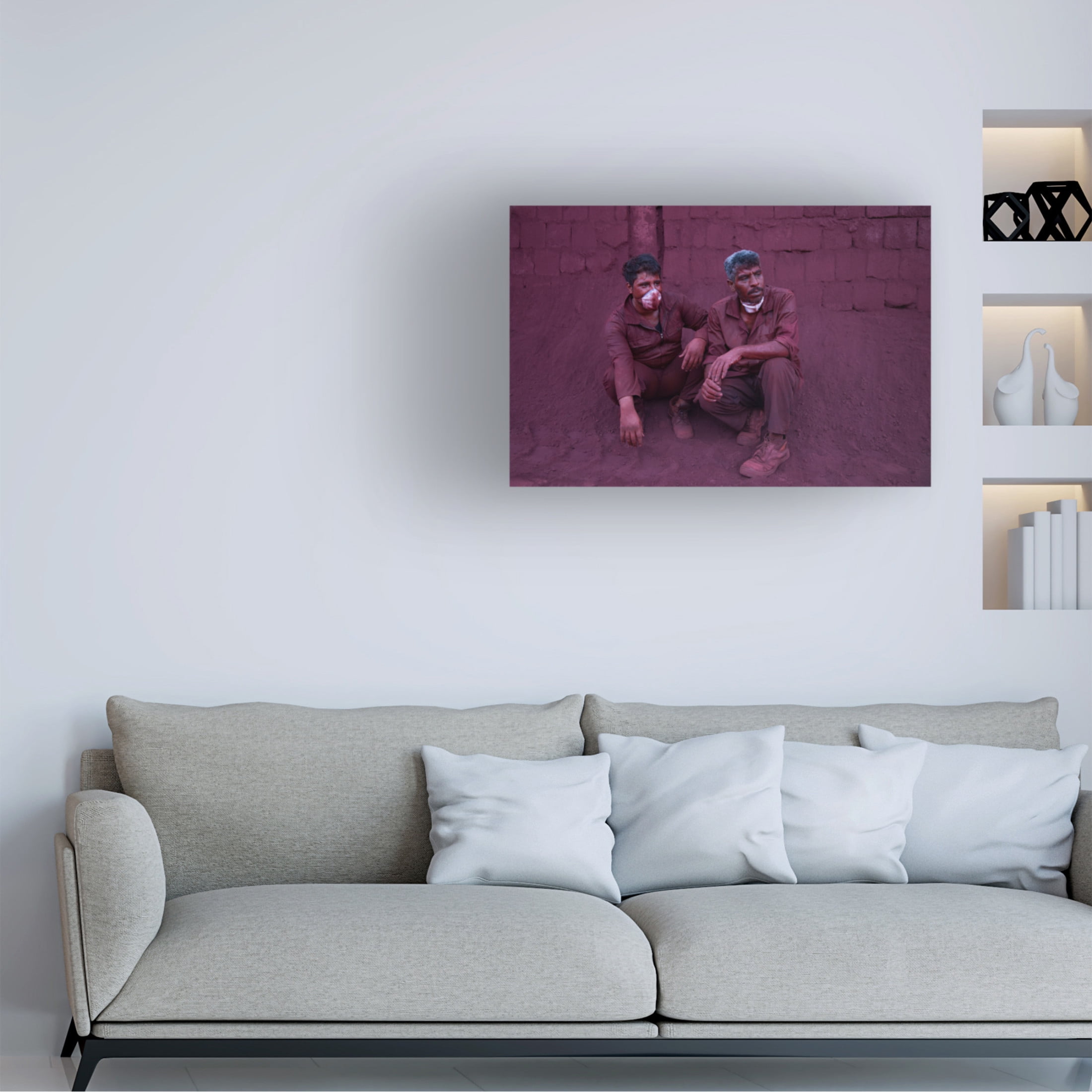 Canvas Wall Art - Pantea Naghavi Anaraki 'Red Worker' Wall Art for Living Room, Bedroom, or Office D?cor by Trademark Fine Art - 24 x 16 Inches