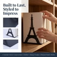 thumbnail image 2 of REGALWOVEN Decorative Metal Bookends with Hollow Tree Design, Book Ends Shelves, Non-Skid Bookshelf Black Eiffel Tower Bookend 7.9"L x 4.3"W x 6.7"H, 2 of 5