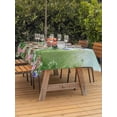 thumbnail image 2 of Outdoor Tablecloth with Umbrella Hole and Zipper, Spring Easter Rectangle Table Cloth 60x102 Inch Waterproof Tablecloth, Purple Floral Summer Botanical Ombre Picnic Table Cover for Patio Camping, 2 of 7