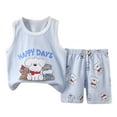 thumbnail image 1 of Hiiyo Toddler Boys Summer Outfits Cartoon Print Soft Tank Top & Shorts Set, Sizes 3-4T, 1 of 2