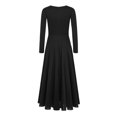thumbnail image 4 of Oyolan Girls Kids Girls Long Sleeve Priase Dance Dress Long Sleeve Praise Dress For Girls Girls Black 14, 4 of 5
