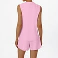 thumbnail image 3 of Matching Short Sets for Women, Breathable Sleepwear Women Loungewear Machine Washable No-Iron Shorts Women's Summer Pajamas Set with Pockets Plus Size Vacation Pajama 2-Piece Pink S, 3 of 4