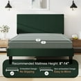 thumbnail image 4 of Amolife Full Size Platform Bed Frame with Corduroy Fabric Upholstered Adjustable Height Headboard, Green, 4 of 9