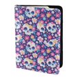 thumbnail image 2 of Pofeuu blue flower Skull colorful Print Travel Document Organizer Passport Holder Men Women for Family (6.5 in x 4.5 in),Wallet Holder Credit Card Clutch Bag Case, 2 of 5