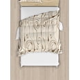 thumbnail image 1 of Contemporary Twin Size Duvet Cover Set, Scribble Spirals Vertical Swirl Lines and Circles Bizarre Modern Pattern, Decorative 2 Piece Bedding Set with 1 Pillow Sham, Beige and Brown, by Ambesonne, 1 of 3