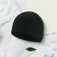 thumbnail image 2 of Warm Beanie for Men Women Cuffed Thick Fleece Winter Hat Elastic Skull Cap for Winter Outdoor Running Riding Skiing-Black, 2 of 8
