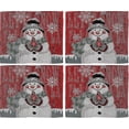 thumbnail image 5 of Mantel individual navideño Ghyt con diseño de muñeco de nieve, camino de mesa, camino de mesa lavable para Navidad, 5 of 5