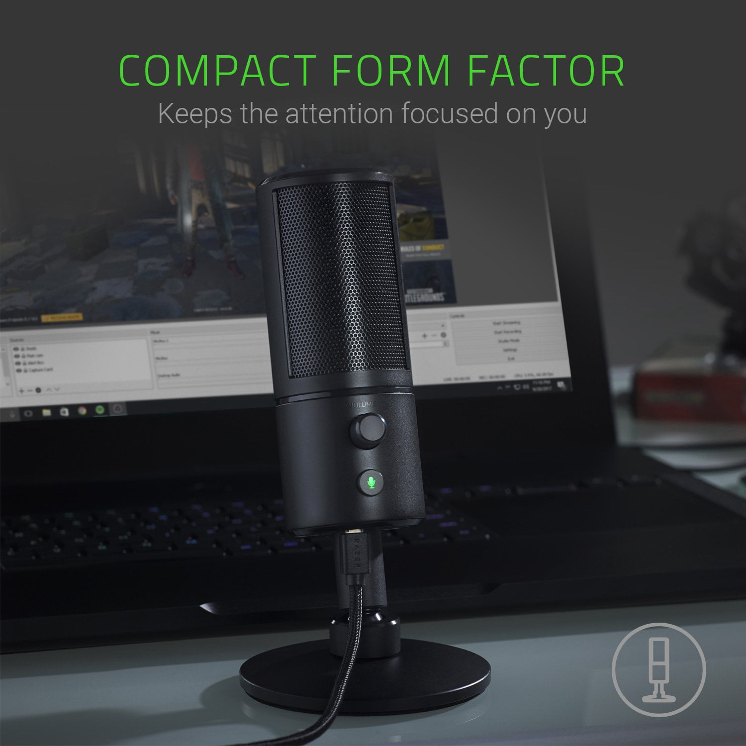 Razer Seiren X Usb Streaming Microphone Professional Grade Built In Shock Mount Supercardiod Pick Up Pattern Anodized Aluminum Classic Black Walmart Com Walmart Com