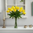thumbnail image 3 of Nearly Natural 23in. Artificial Tulip Arrangement with Cylinder Glass Vase, Yellow, 3 of 4