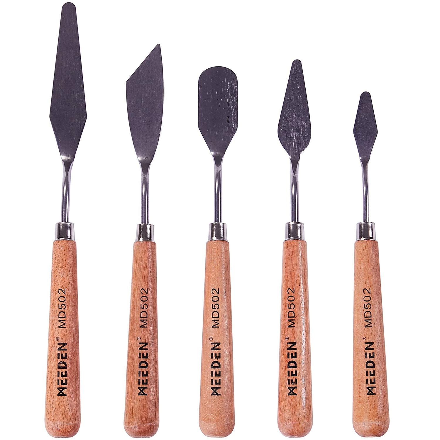 MEEDEN 5 Piece Palette Knives, Stainless Steel Painting Spatula Knife