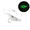 White (Night Glow), variant on Fake bait: 1.7-inch small shrimp with night light, high-carbon steel barbs, resistant to seawater corrosion, suitable for freshwater and saltwater fishing. Fake bait imitation shrimp